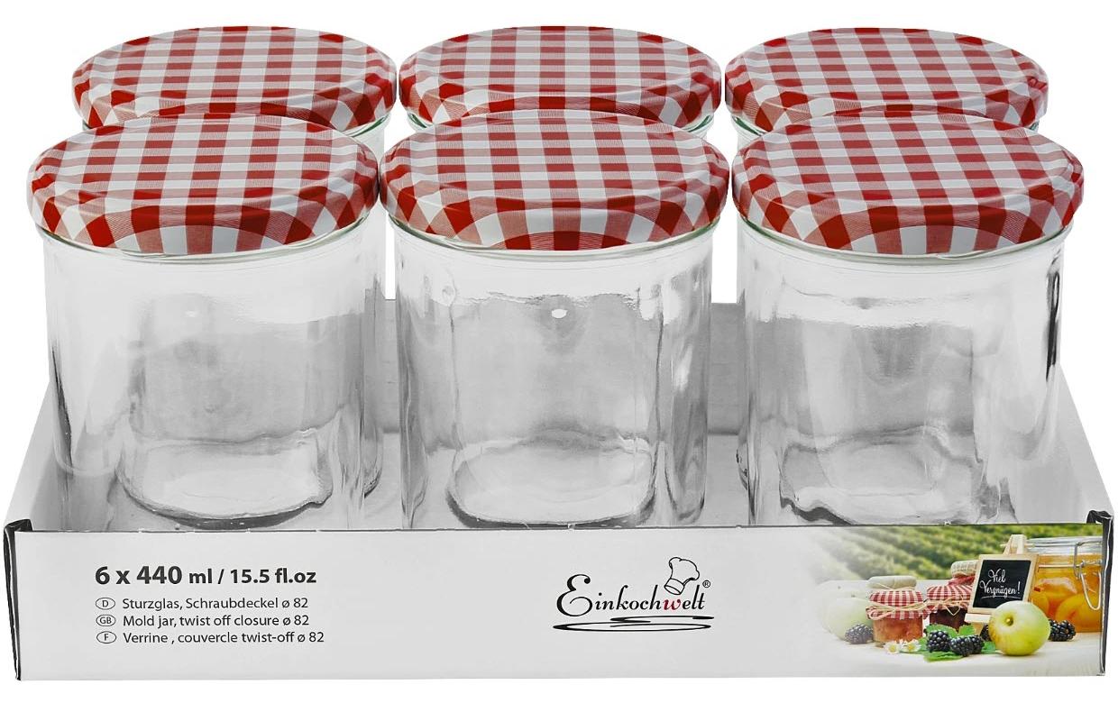 Einkochwelt Einmachglas 6 Stück, 440 ml, Ø 82 mm