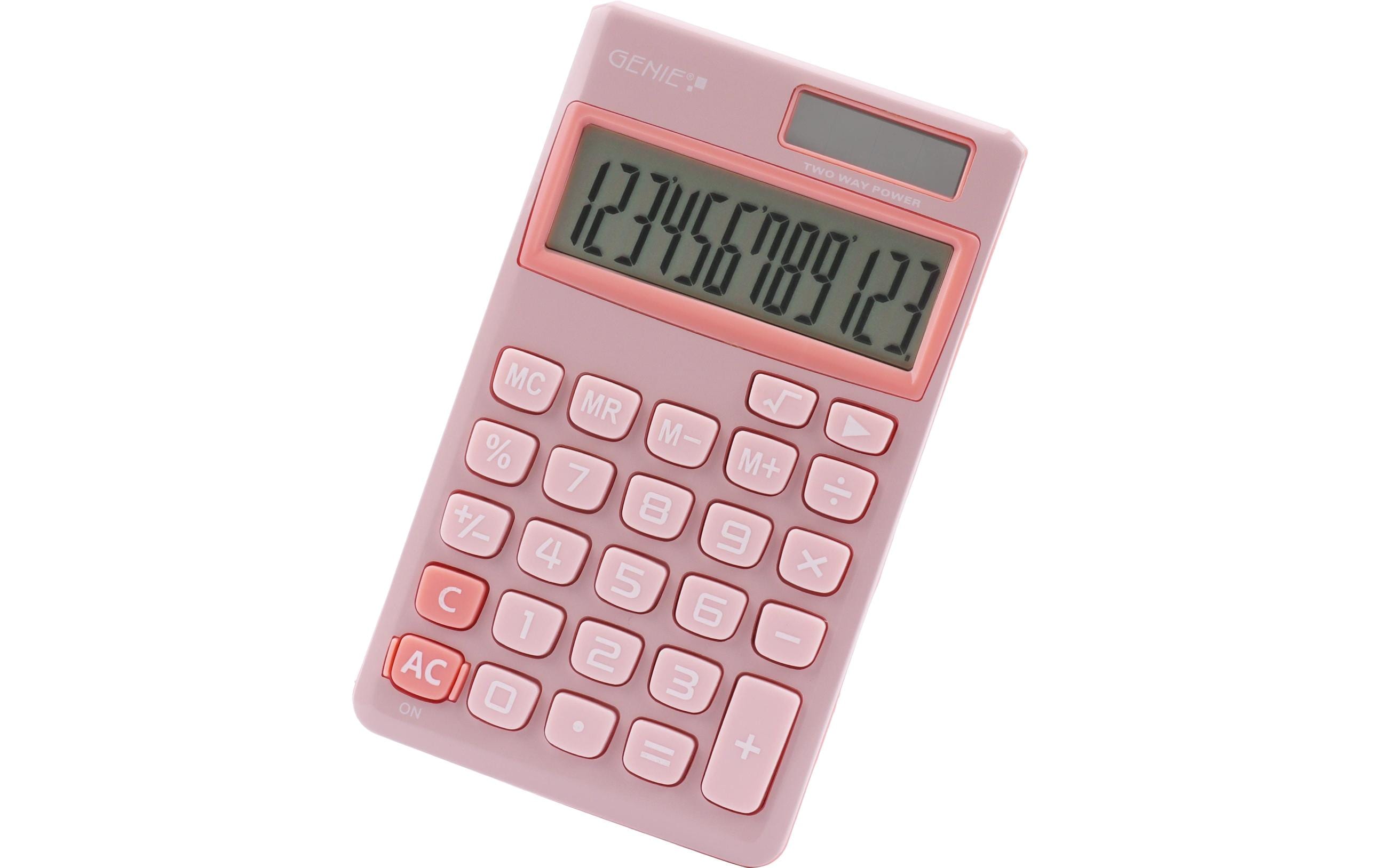 Genie Taschenrechner 212P Pink Genie Taschenrechner 212P Pink