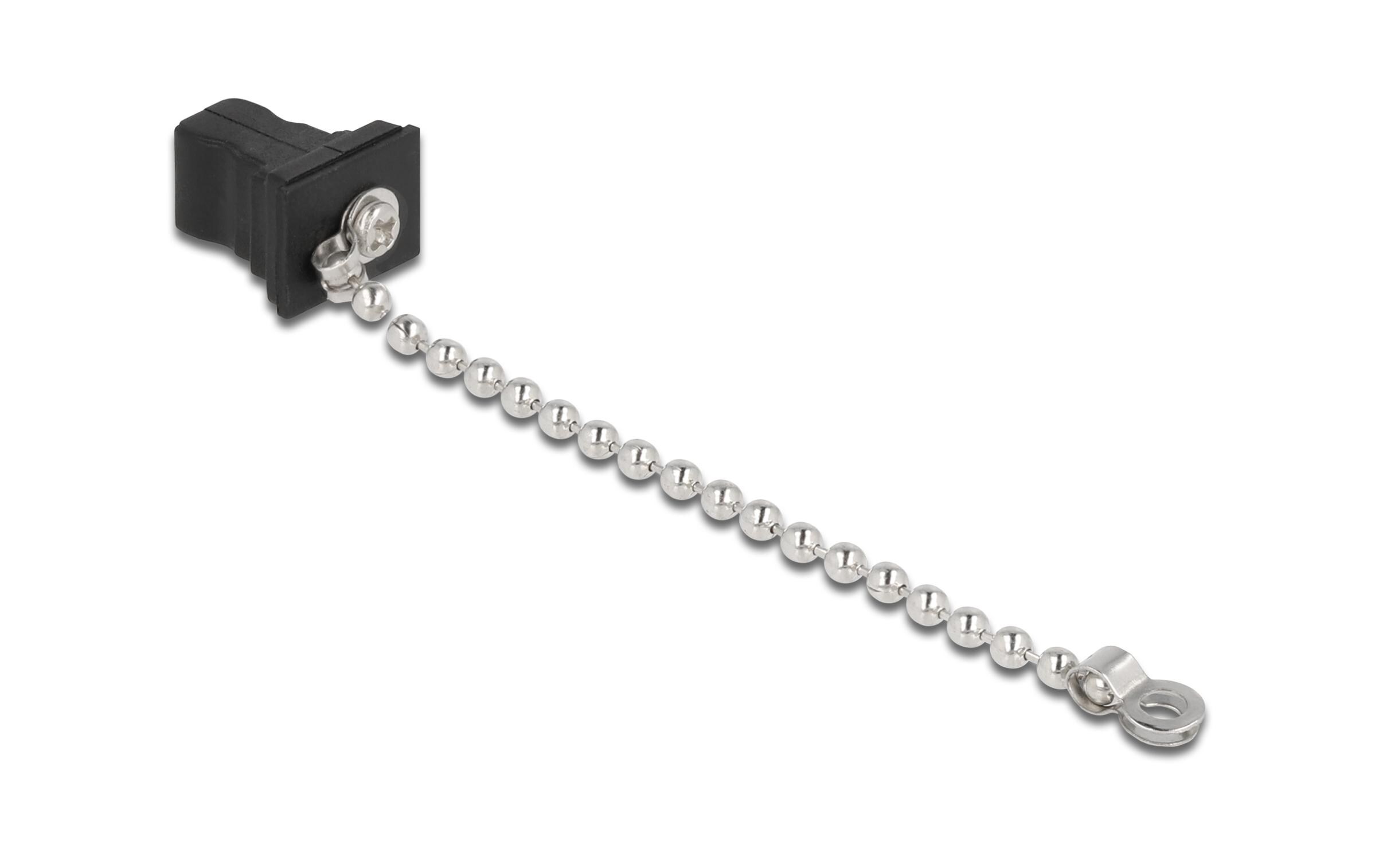 Delock Staubschutz für SC Stecker mit Kette, 1 Stk, schwarz