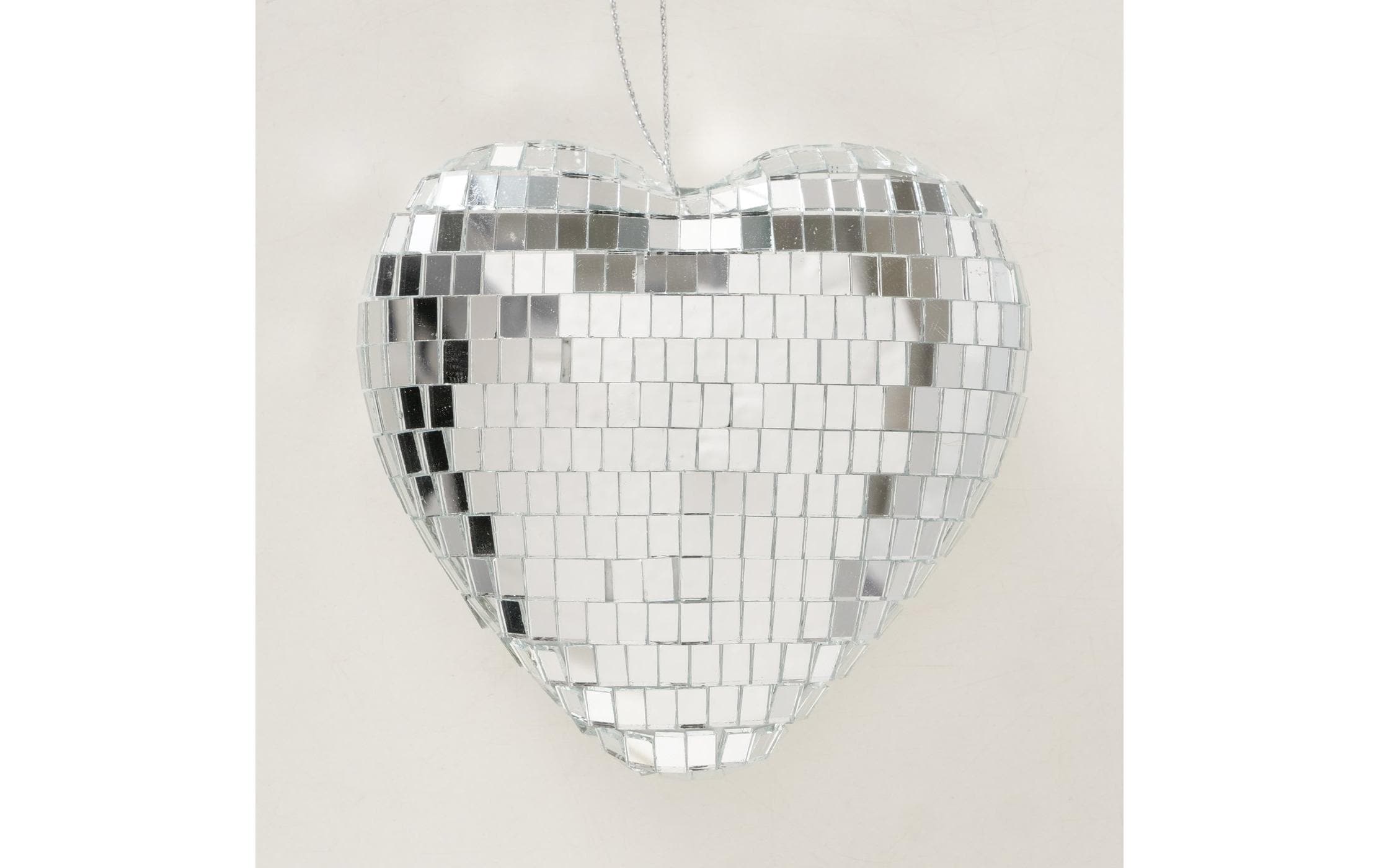 Boltze Weihnachtsschmuck Herz Disco Silber, 10 x 10 cm