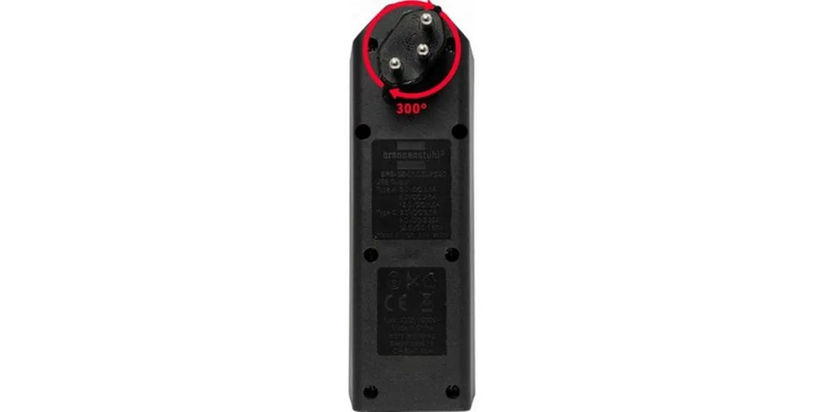 Brennenstuhl Abzweigstecker 3 x T13, 1 x USB A, 1 x USB C, 300° drehbar