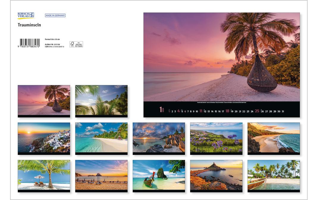 Korsch Verlag Bildkalender Trauminseln 2026 Korsch Verlag Bildkalender Trauminseln 2026