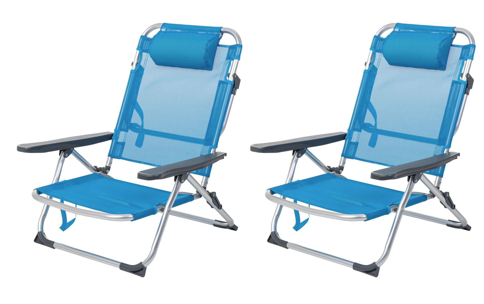 KOOR Strandstuhl Arieenzo, Blau, 2 Stück