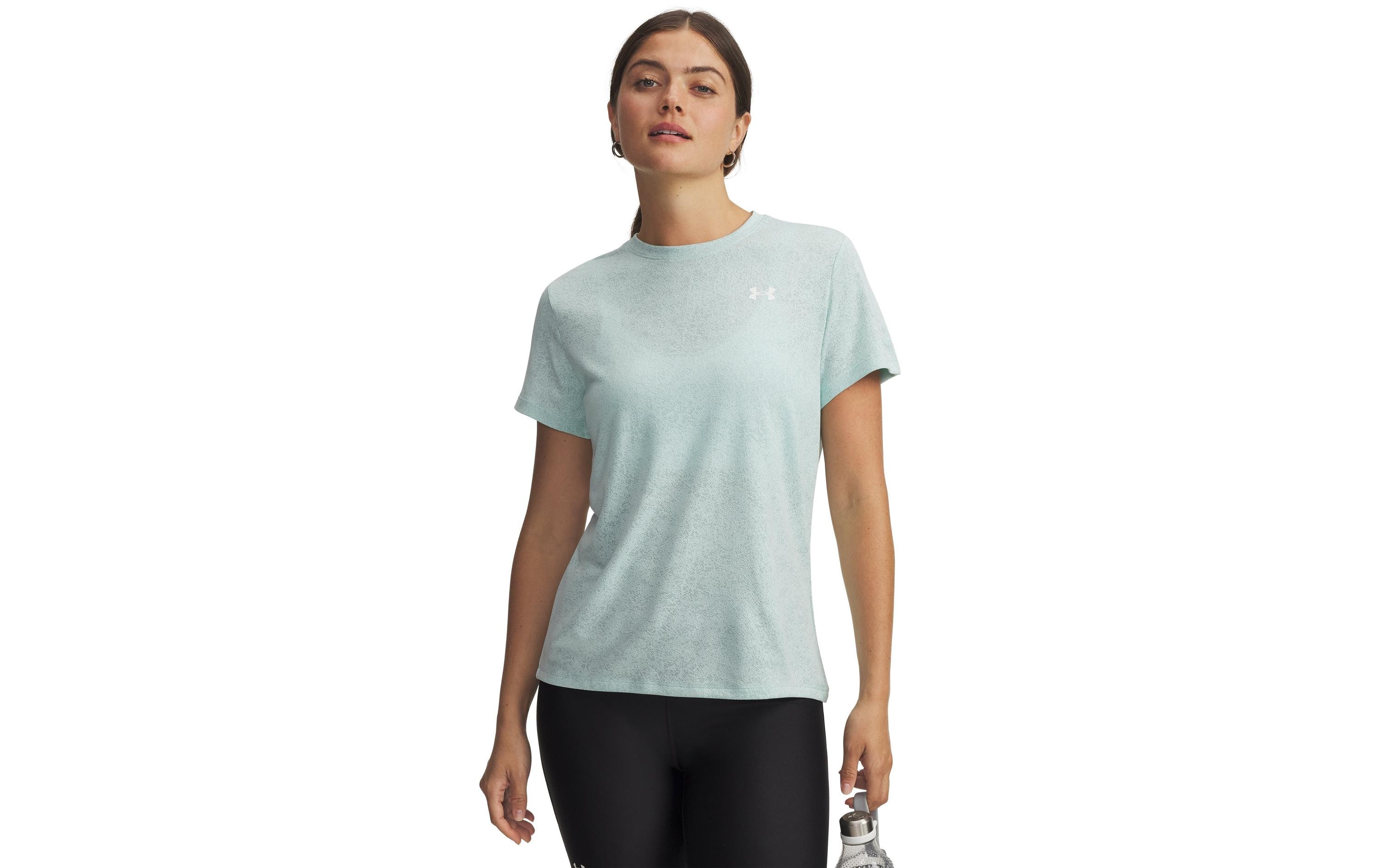 UNDER ARMOUR T-Shirt Tech Pixelate Solid Short Sleeve Mint, L