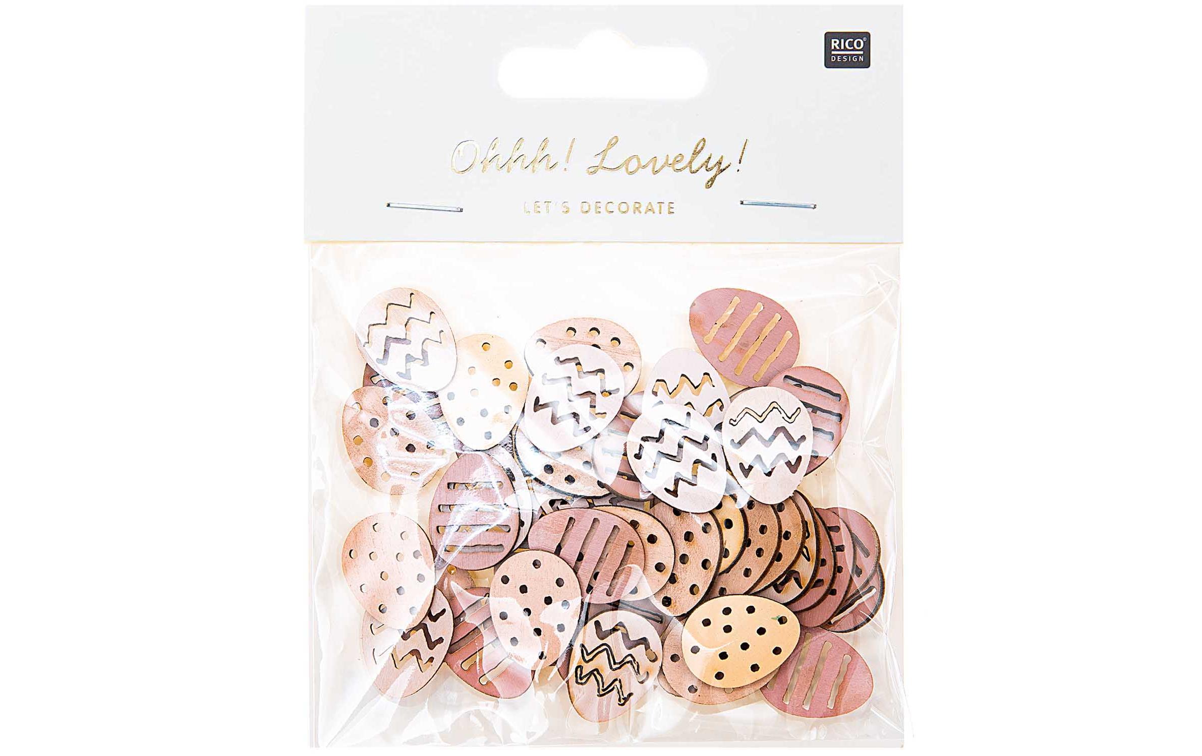 Rico Design Streudeko Ostereier 48 Stück, Rosa