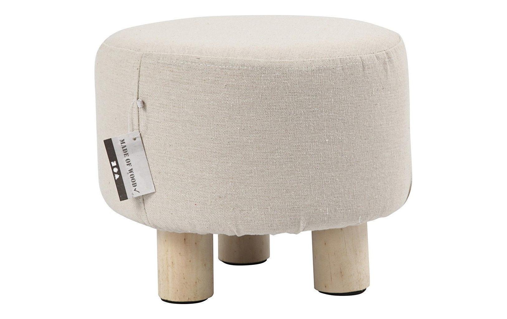 Creativ Company Hocker Holz/Textil, Weiss