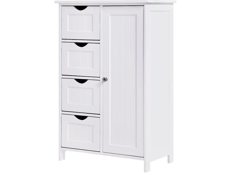 VASAGLE Kommode 55 x 81 cm, Weiss