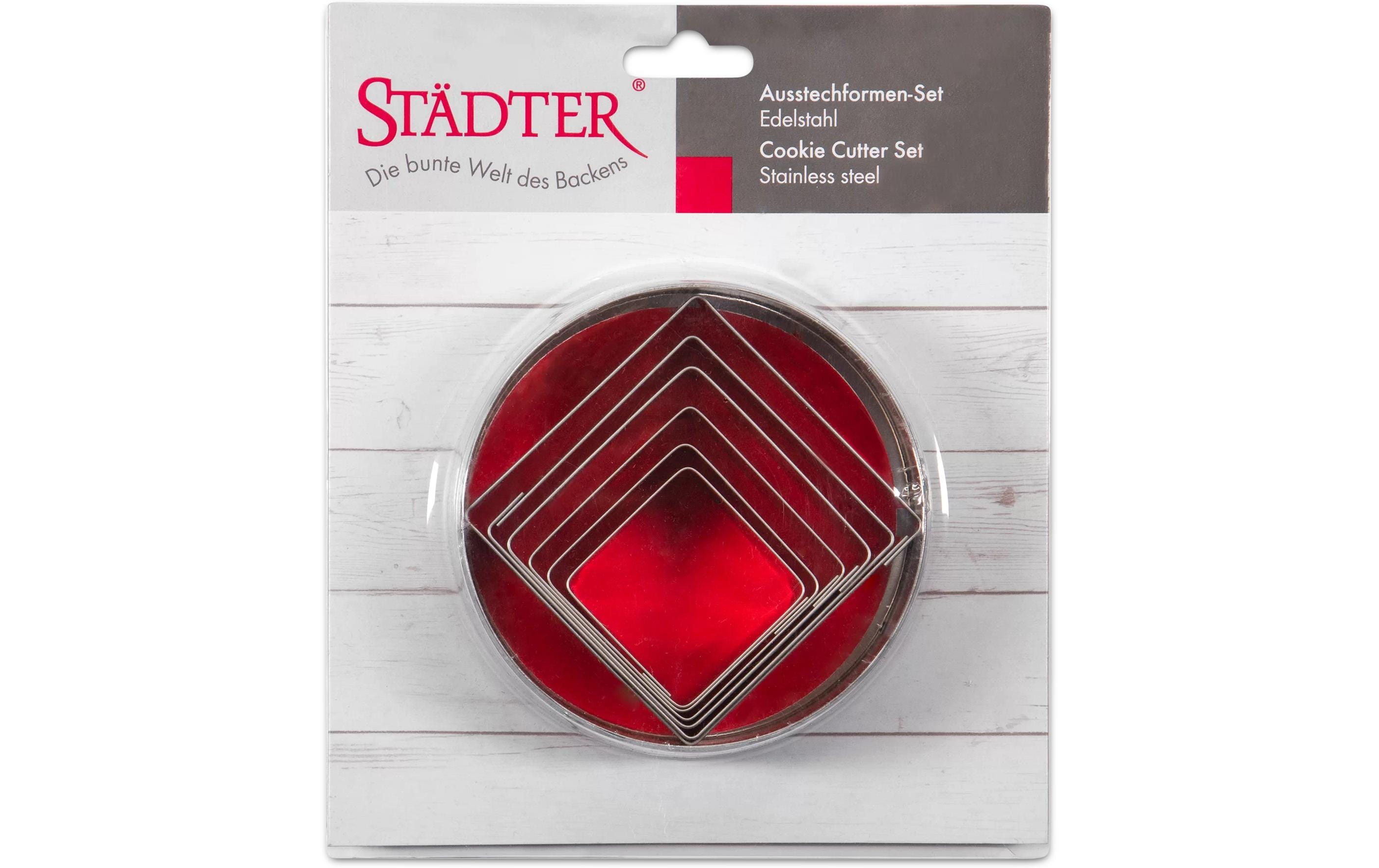 Städter Guetzli-Ausstecher Quadrat Quadrat, 6-teiliges Set