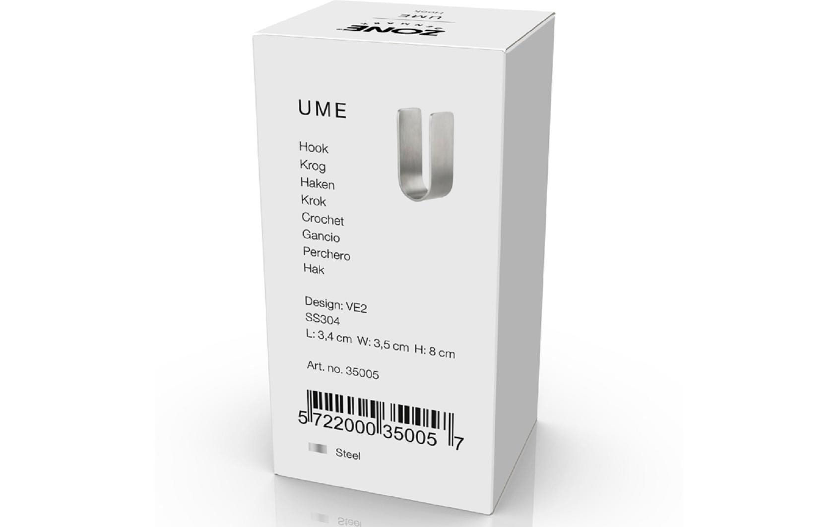 Zone Denmark Wandhaken Zone Ume, Silber