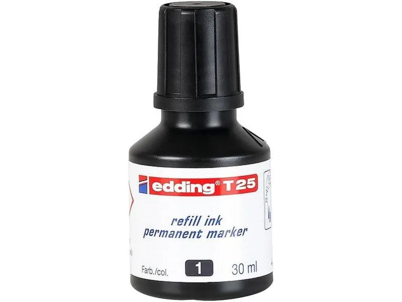 edding Nachfülltinte T-25 Permanent Schwarz edding Nachfülltinte T-25 Permanent Schwarz