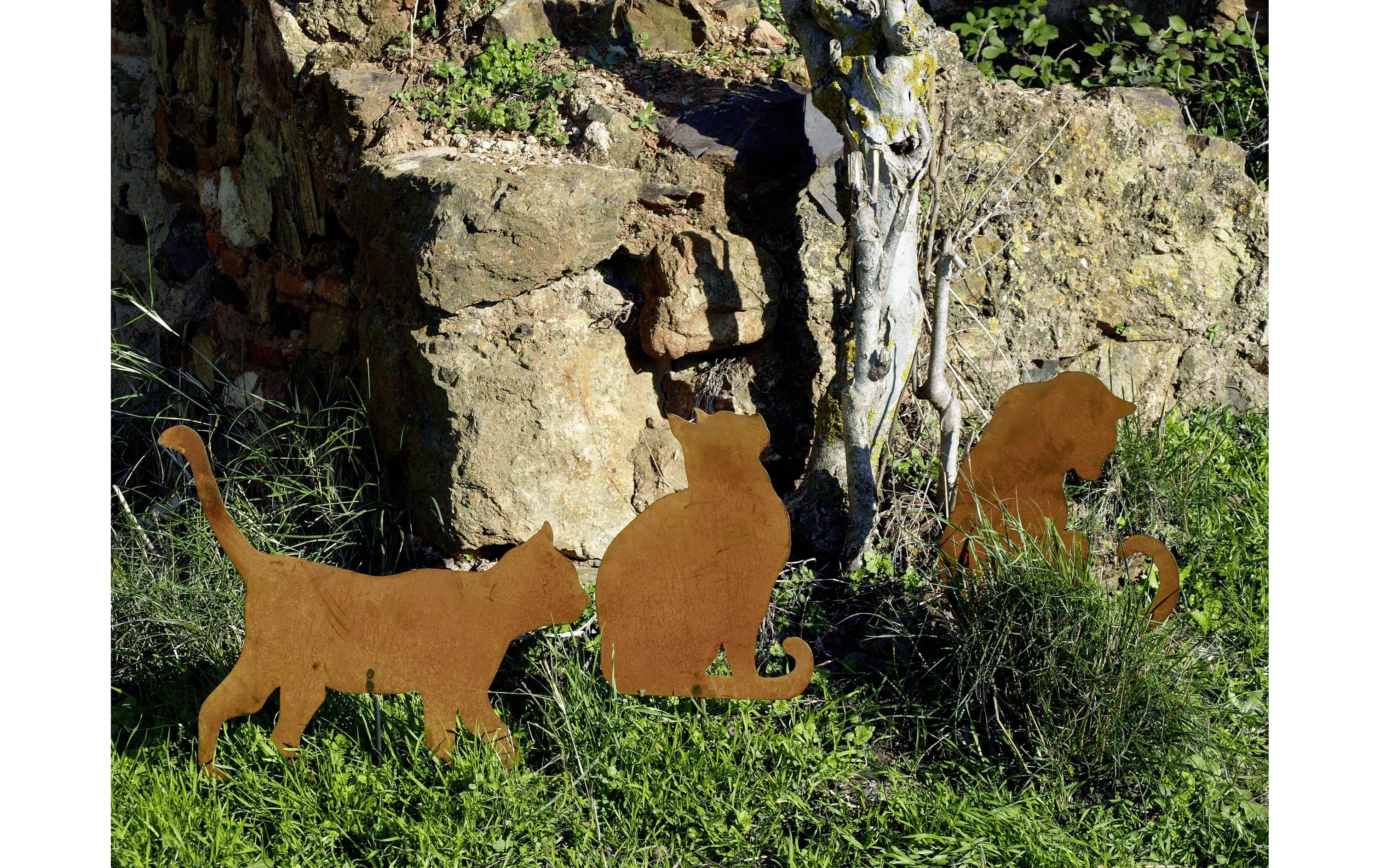 Ambiance Dekofigur Katze auf Platte, gehend