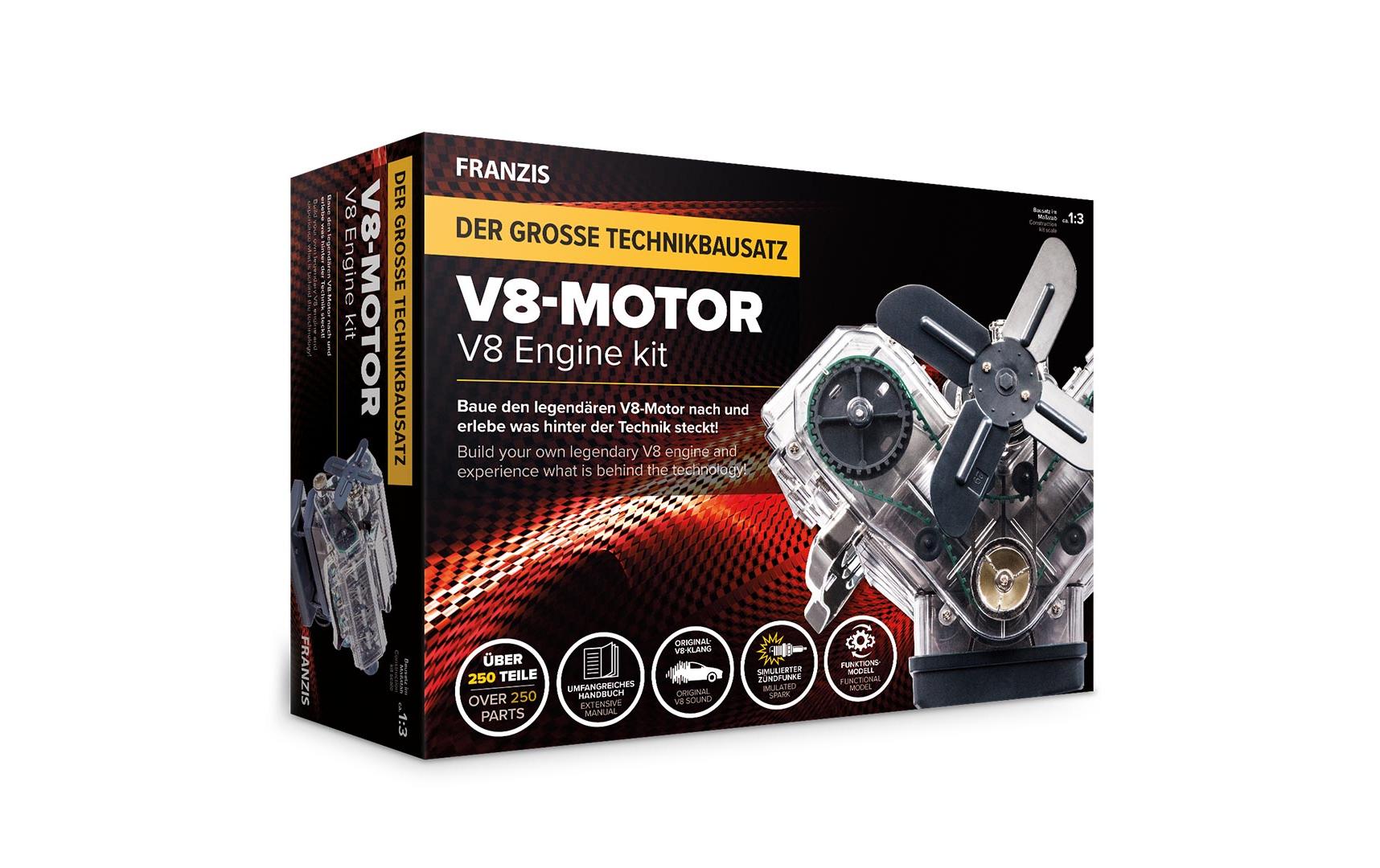 Franzis Bausatz V8 Motor DE/EN, 1:3