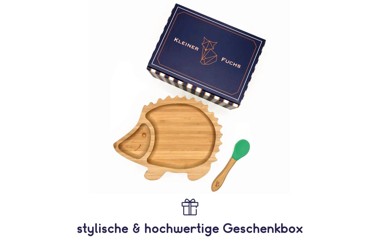 Kleinfuchs Kinderteller Bambus Igel Grün