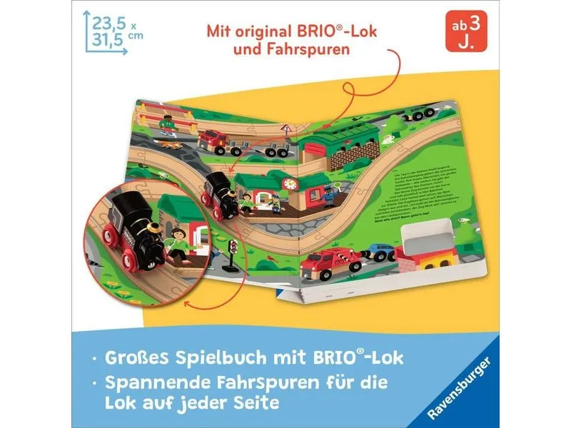 BRIO Vorlese-Spielbuch mit BRIO-Zug und Gleisspuren BRIO Vorlese-Spielbuch mit BRIO-Zug und Gleisspuren