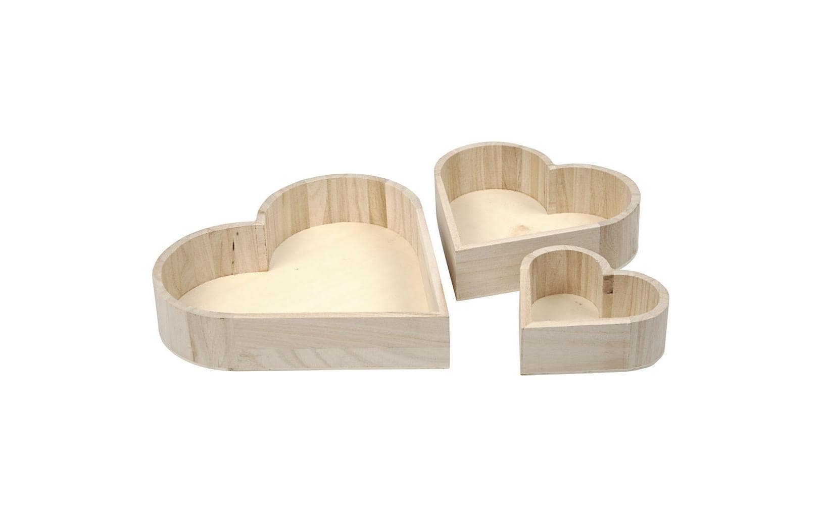 Creativ Company Holzartikel 13-25 cm Schale, 3 Stück