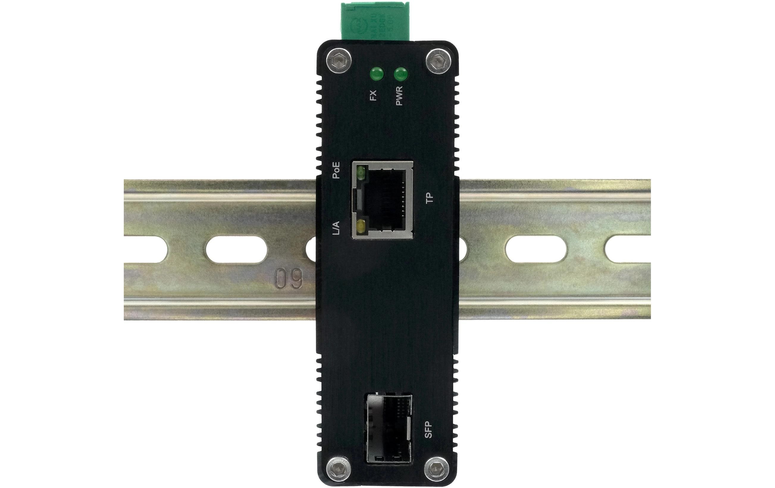 Exsys Medienkonverter EX-60340, 60W, SFP, mit PoE+