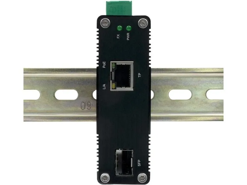 Exsys Medienkonverter EX-60340, 60W, SFP, mit PoE+