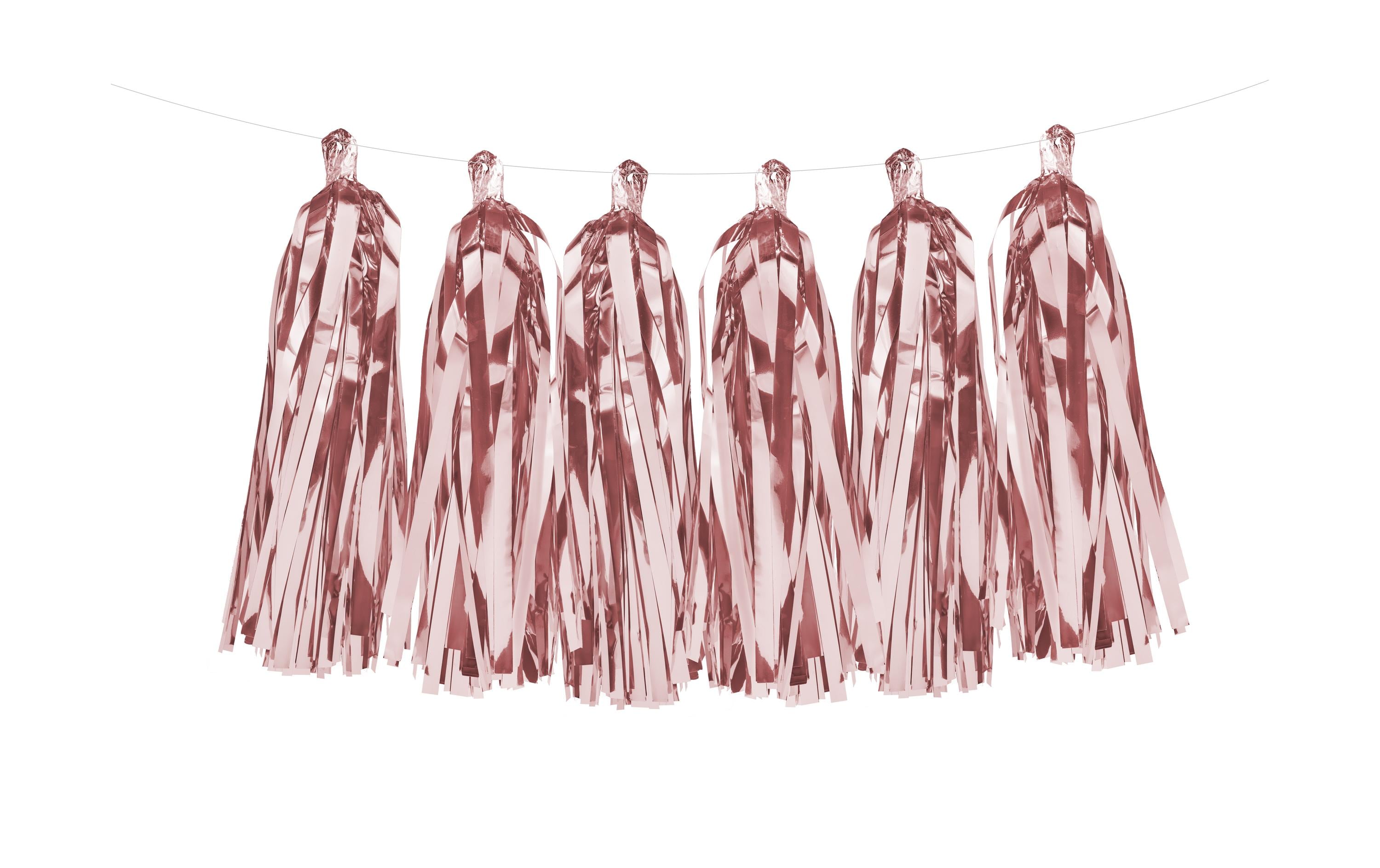 Partydeco Girlande Quasten 1.5 m, 12 Pompons, Rosa