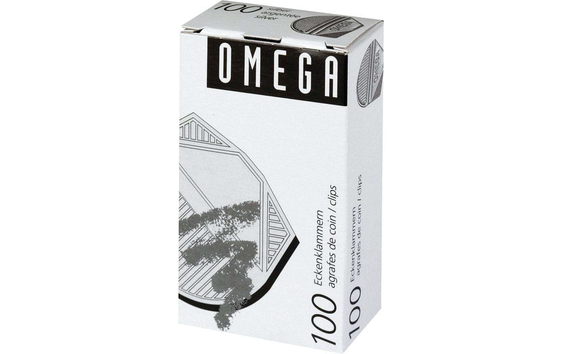 Omega Eckenklammer 100 Stück, Silber metallic Omega Eckenklammer 100 Stück, Silber metallic