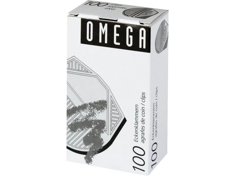 Omega Eckenklammer 100 Stück, Silber metallic Omega Eckenklammer 100 Stück, Silber metallic