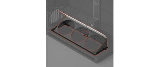 HAVN HS 420 Angled Bottom Fan Bracket Schwarz HAVN HS 420 Angled Bottom Fan Bracket Schwarz