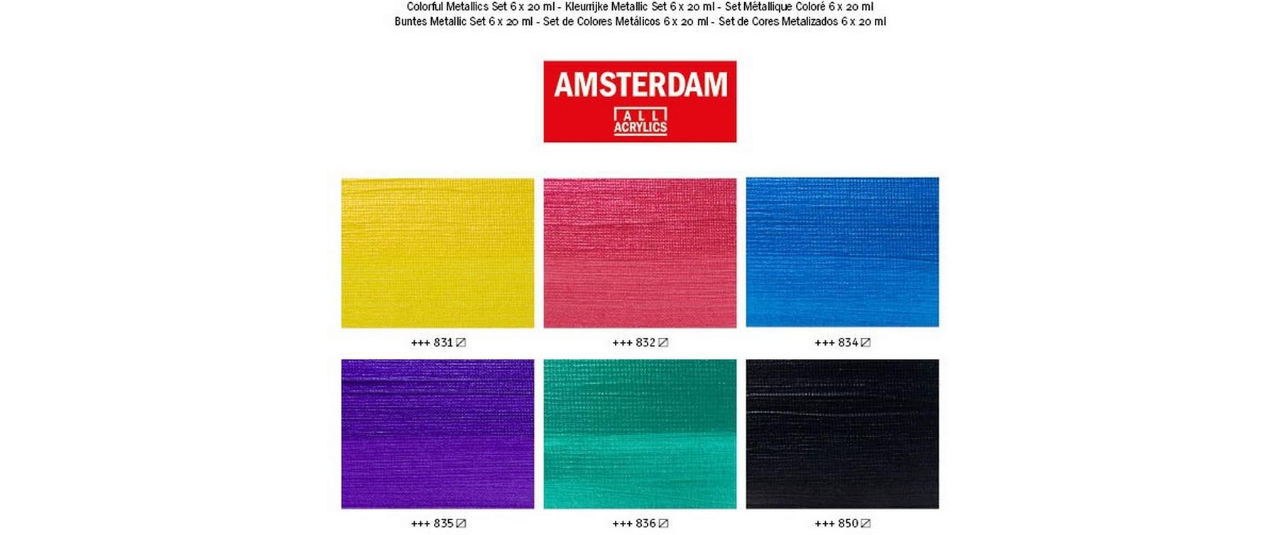 Amsterdam Acrylfarbe Set Colorful Metallic 6 Tuben à 20 ml