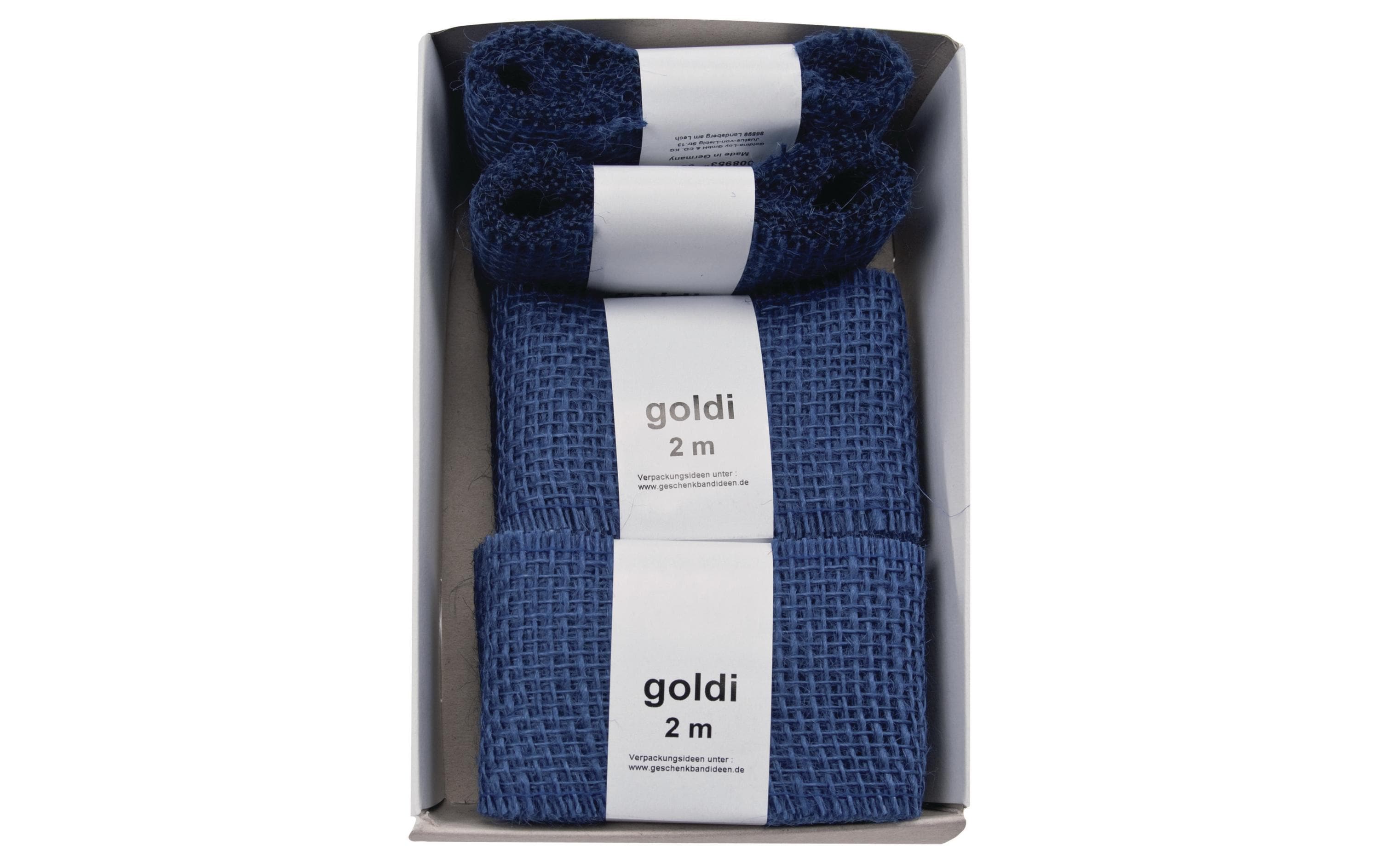 GOLDINA Juteband 6 cm x 2 m, Dunkelblau, 1 Stück GOLDINA Juteband 6 cm x 2 m, Dunkelblau, 1 Stück