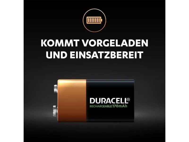 Duracell Akku Recharge 9 V 170 mAh 1 Stück Duracell Akku Recharge 9 V 170 mAh 1 Stück