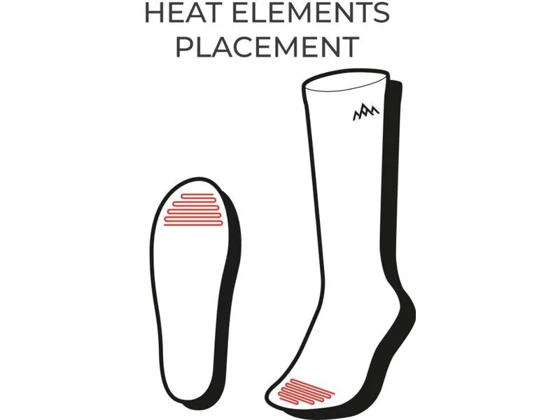 Heat Experience Beheizbare technische Socken mit Batterien Sand/Schwarz M
