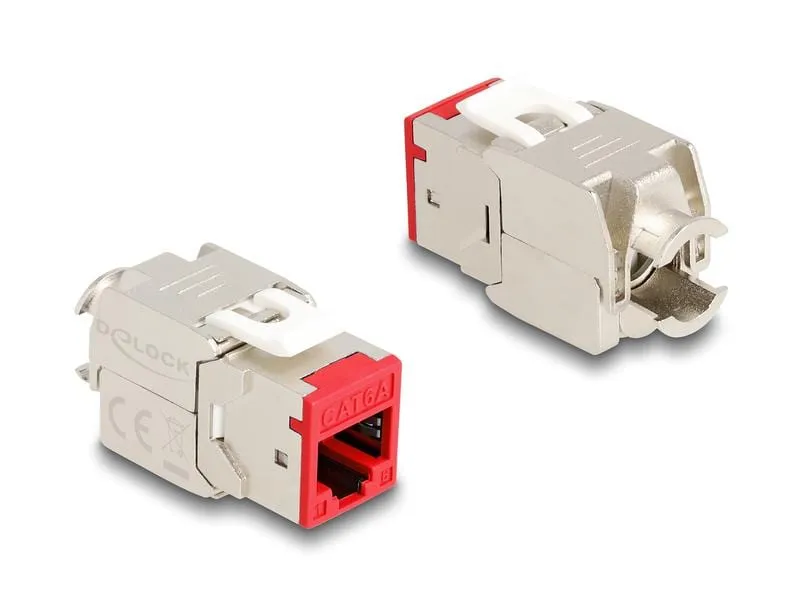 Delock Keystone-Modul RJ45 zu LSA Cat.6A Rot, 10 Stück