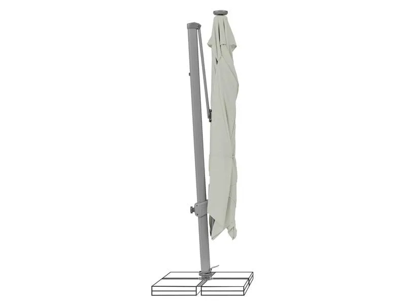Suncomfort by Glatz Sonnenschirm Varioflex Solar LED, 300 x 300 cm, Light Grey Suncomfort by Glatz Sonnenschirm Varioflex Solar LED, 300 x 300 cm, Light Grey