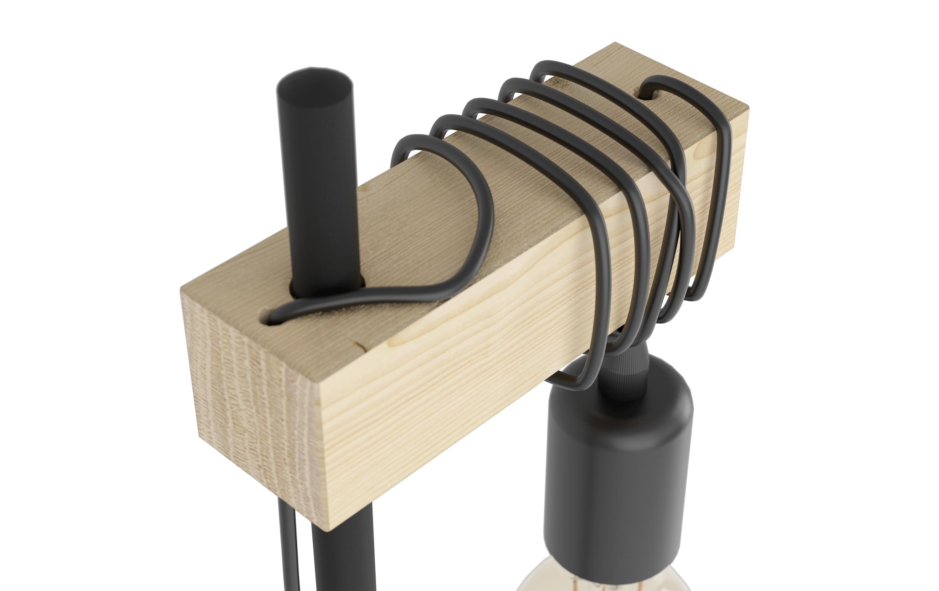 EGLO Leuchten Tischleuchte TOWNSHEND schwarz, braun exkl. E27 1x10W