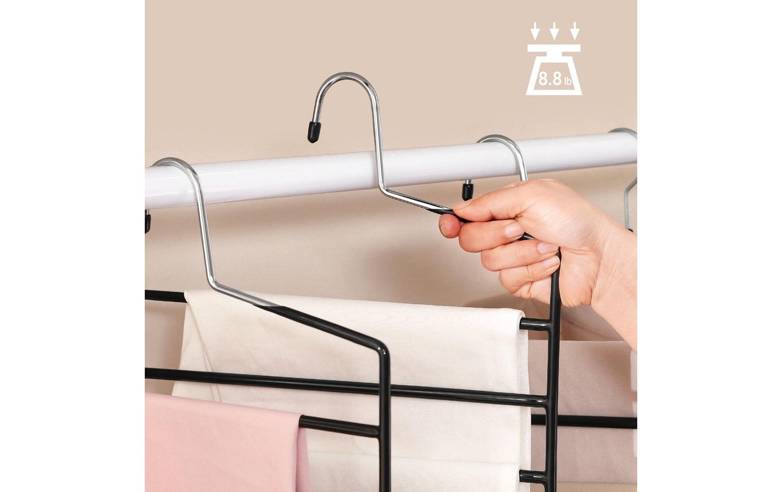 Songmics Kleiderbügel Mehrfach 4 Stück, Schwarz