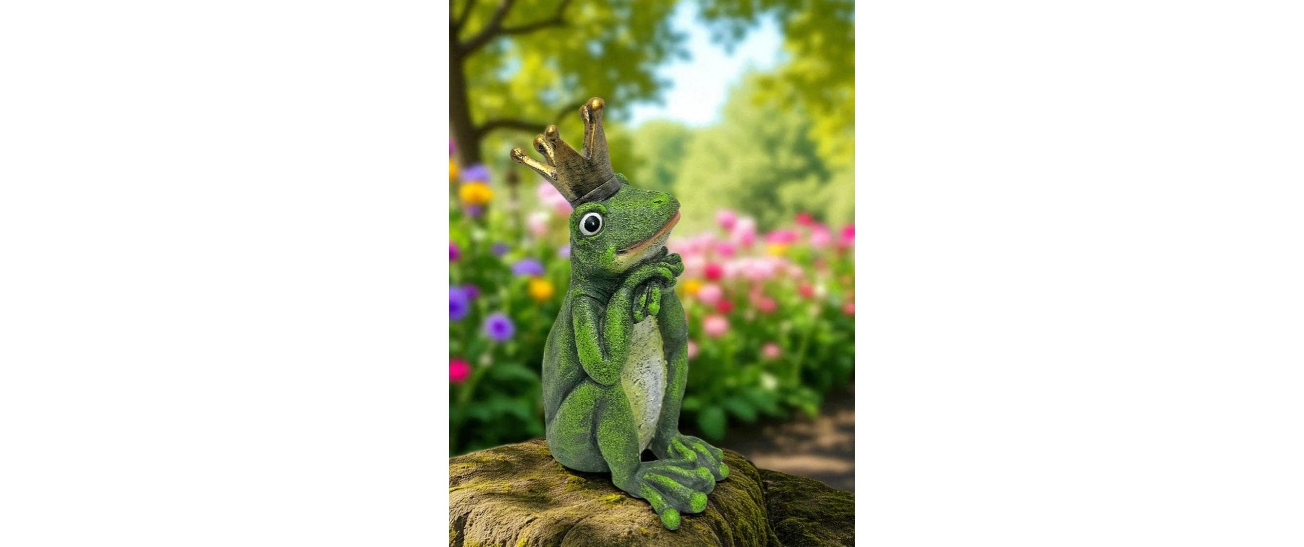 Dameco Dekofigur Froschkönig sitzend 11 x 13 x 24 cm