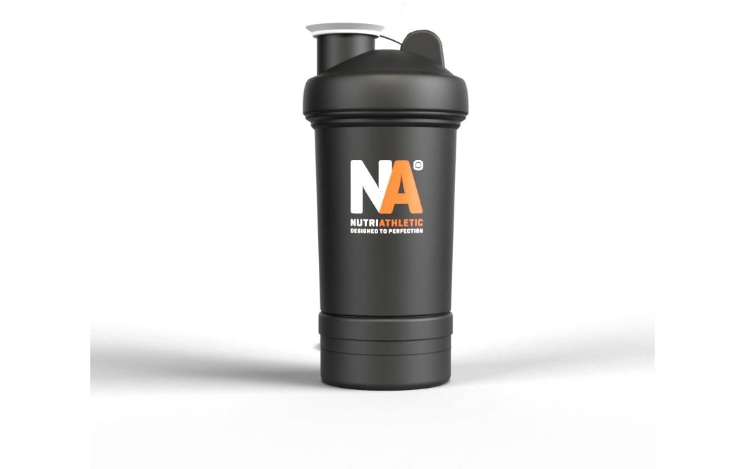 NUTRIATHLETIC Shaker 500 ml, Schwarz/Transparent