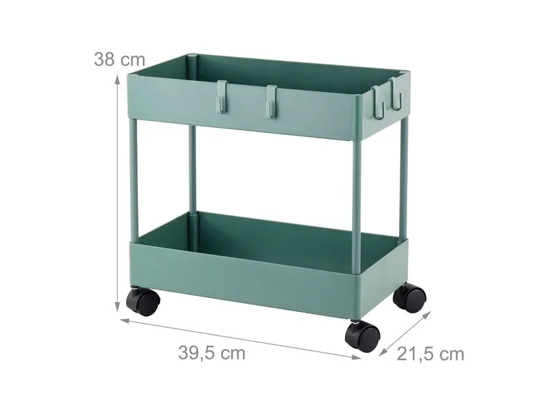 relaxdays Küchenwagen Servierwagen 39.5 x 38 x 21.5 cm, Grün relaxdays Küchenwagen Servierwagen 39.5 x 38 x 21.5 cm, Grün