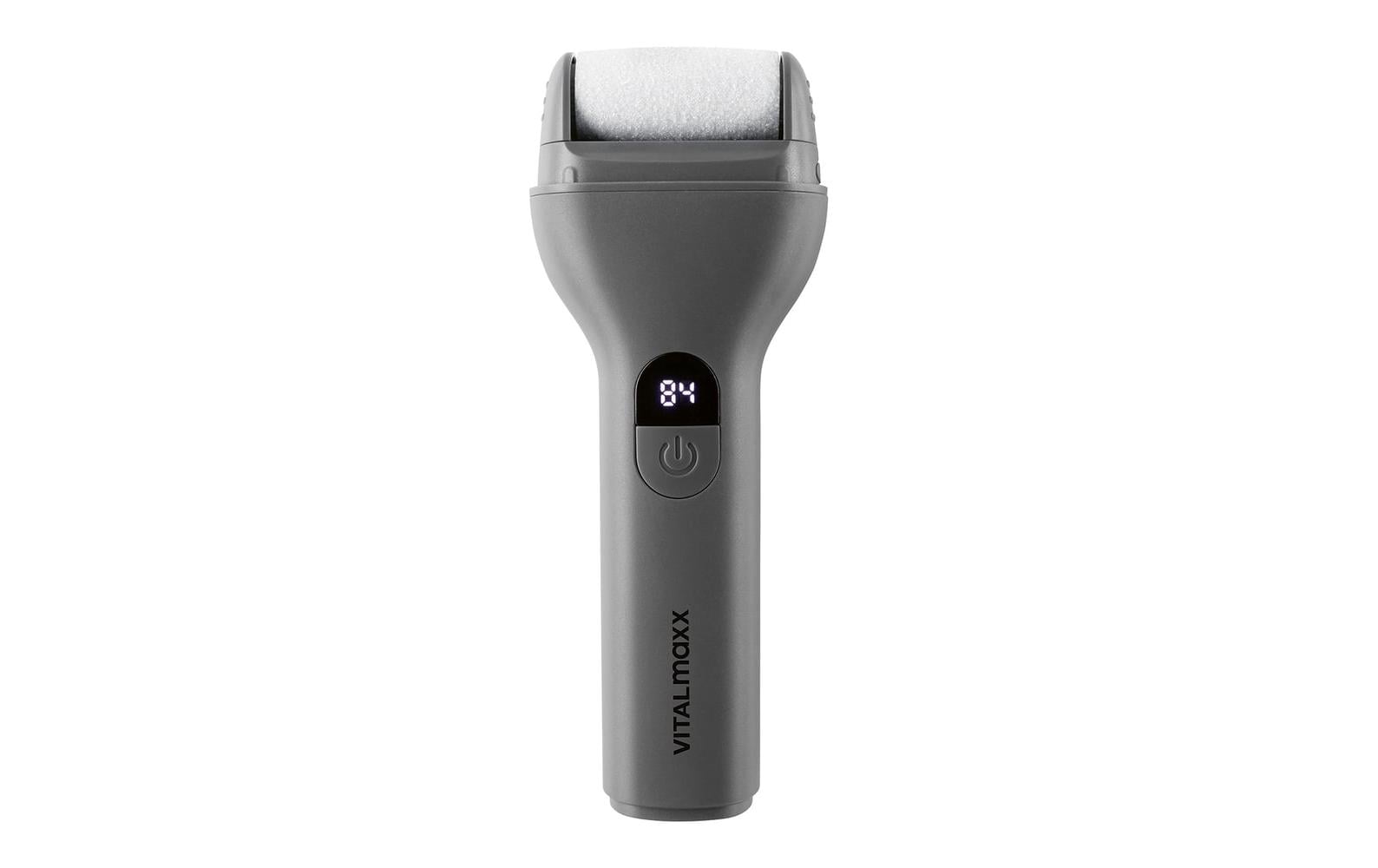 VITALmaxx Hornhautentferner Grau, mit Display, 5 V