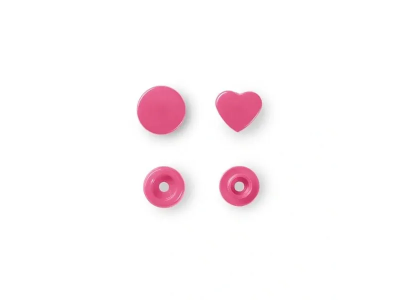 Prym Druckknöpfe Color Snaps Herz, Pink, 12.4 mm, 30 Stück