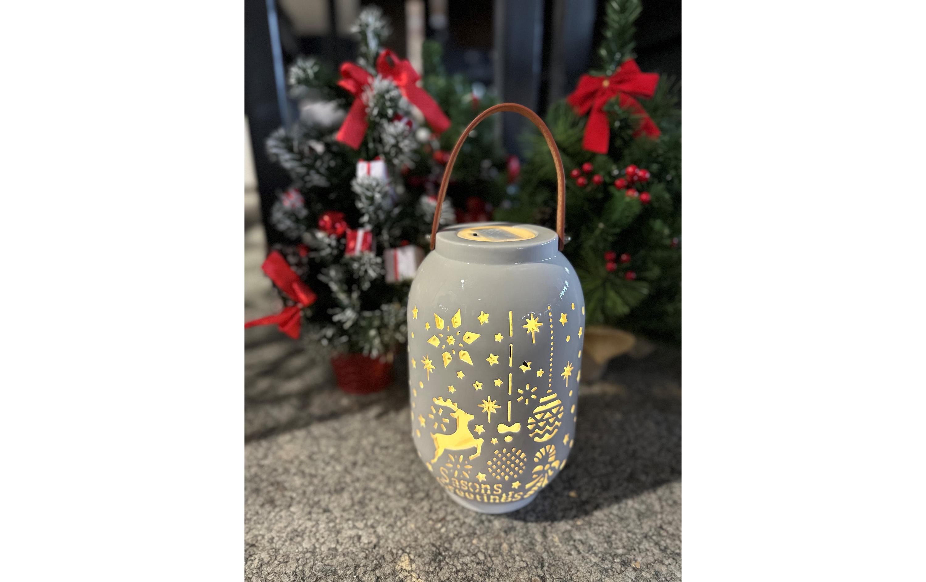 Dameco Laterne Xmas, 28 cm, Weiss