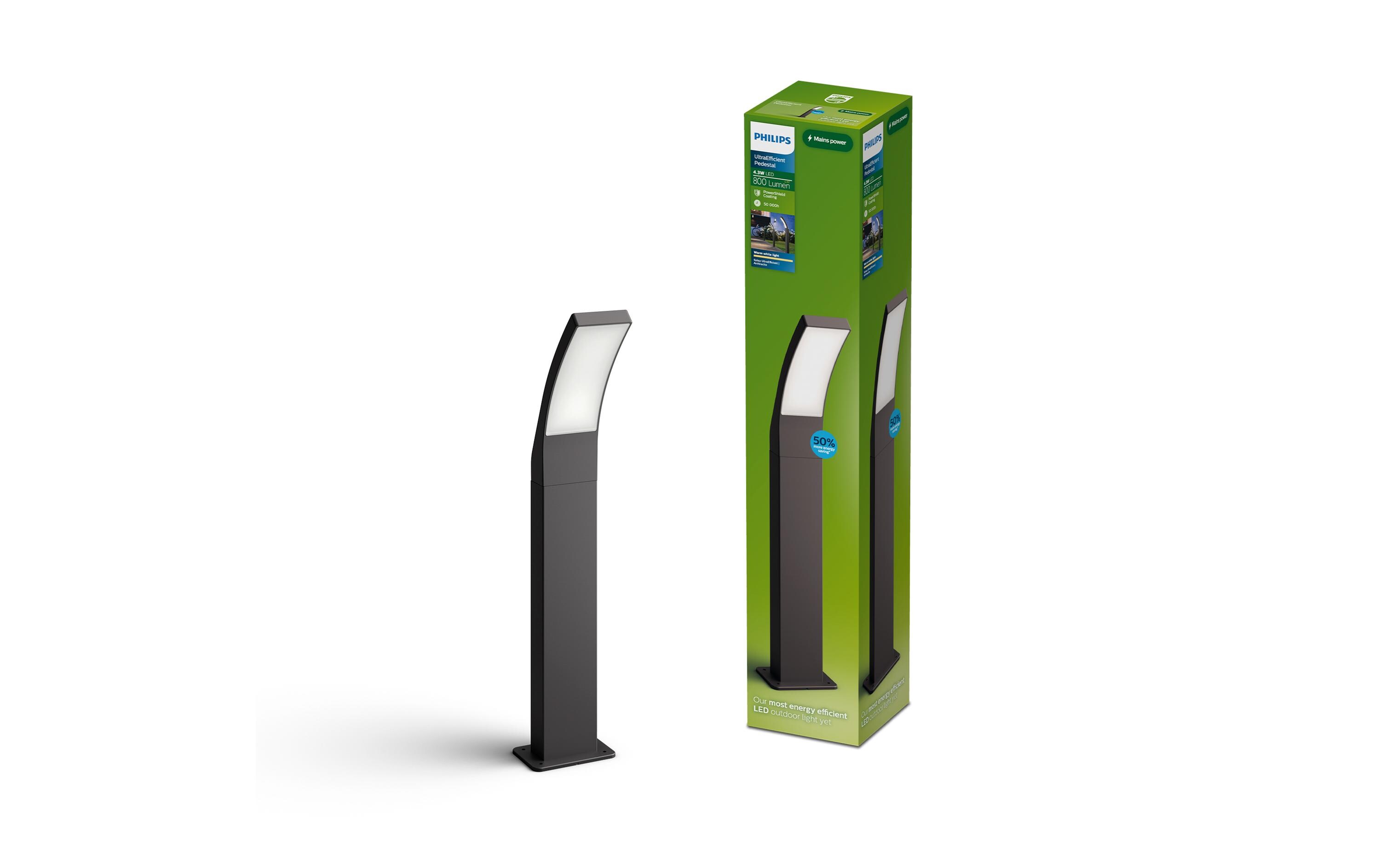Philips Gartenlicht Splay, 4.3W, 2700 K, 800 im, Anthrazit