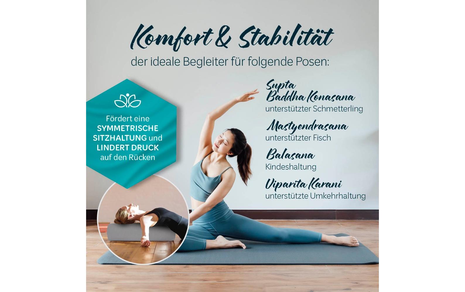 DoYourYoga Yoga-Bolster Paravati Bio-Dinkelspelz, Grau