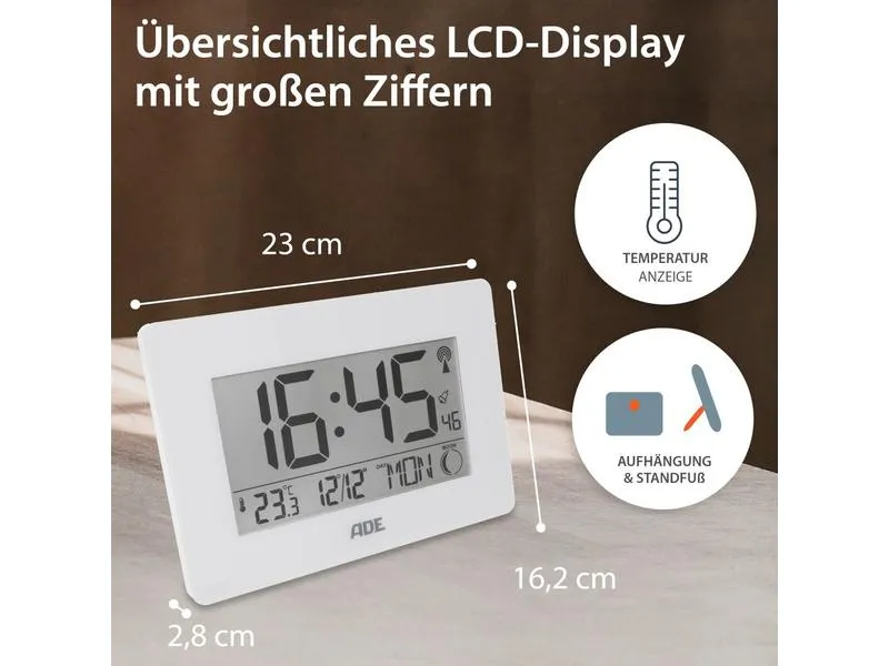 ADE Funkuhr XXL-Ziffern ADE Funkuhr XXL-Ziffern