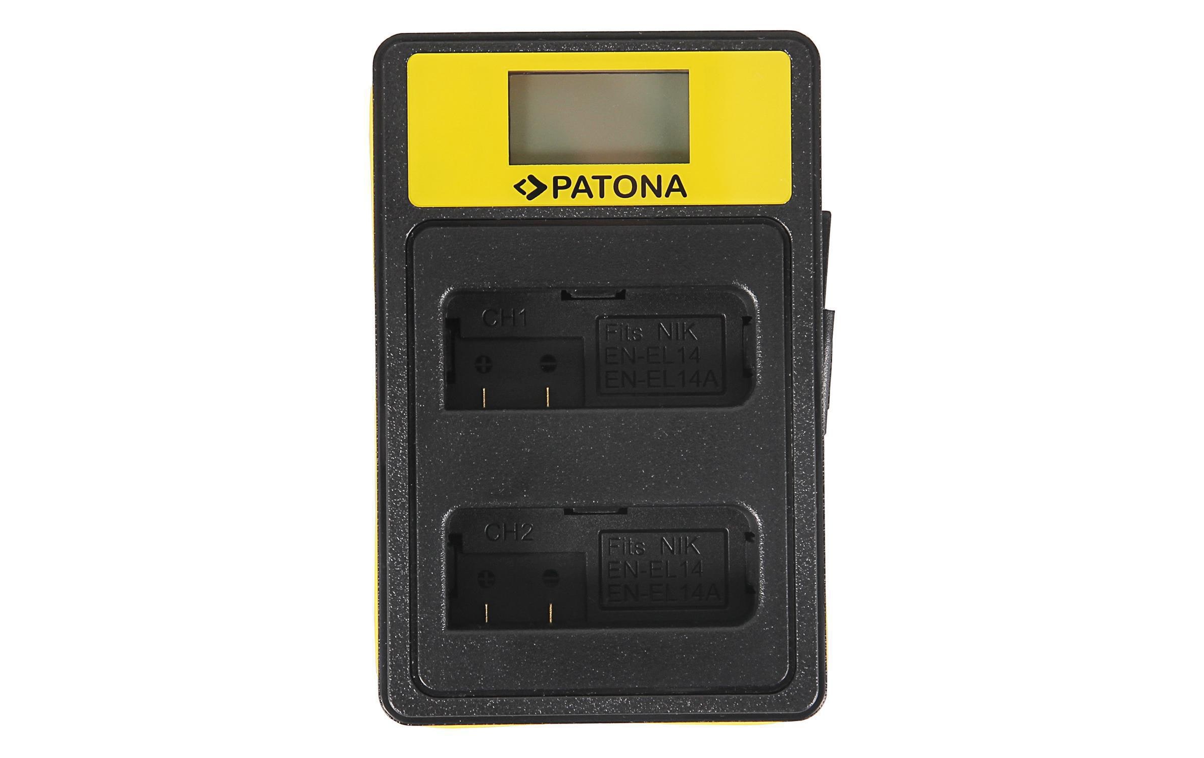 Patona Ladegerät Smart Dual LCD USB Nikon Akku EN-EL14
