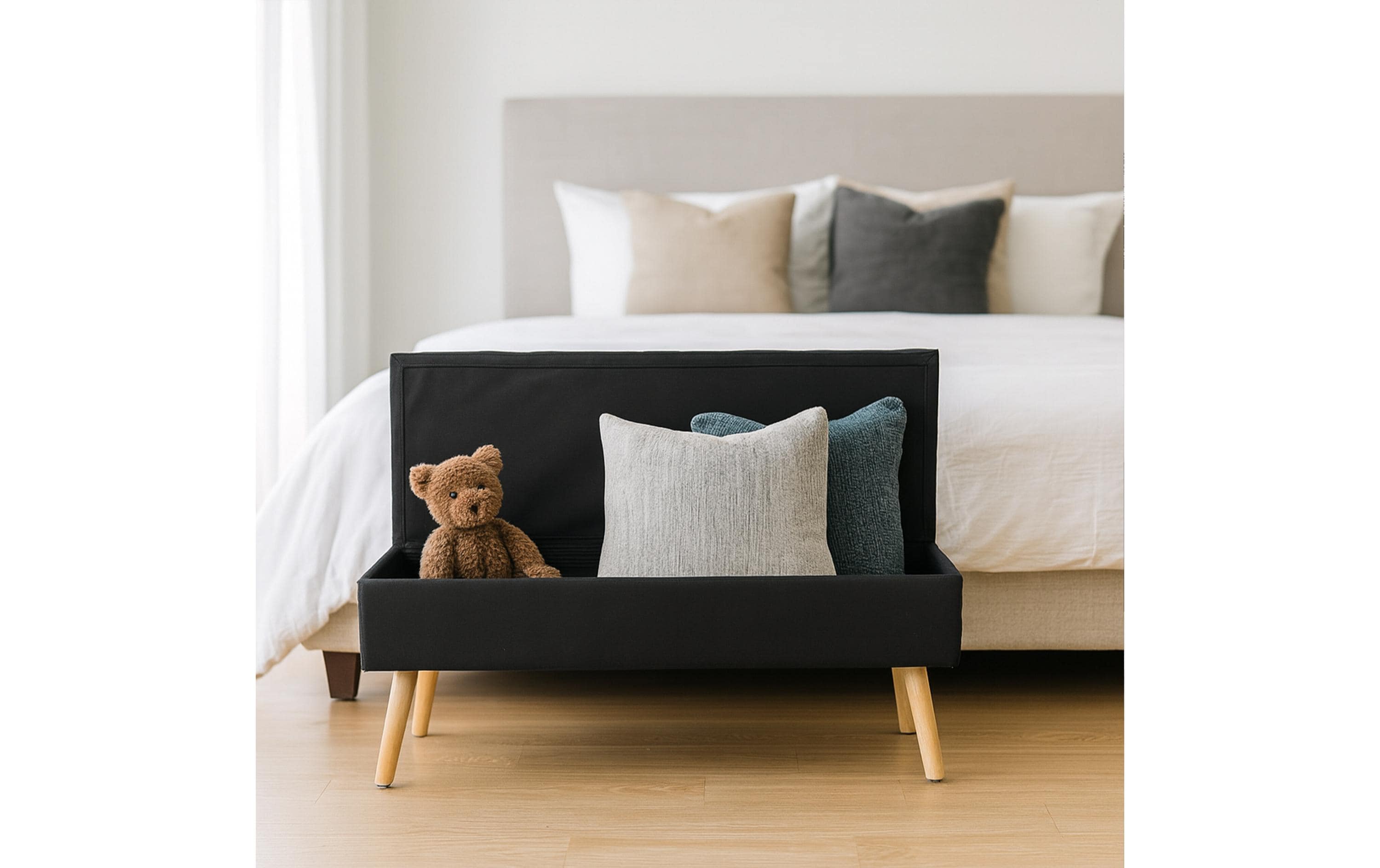 relaxdays Sitzbank 110 x 40 cm, Braun/Schwarz