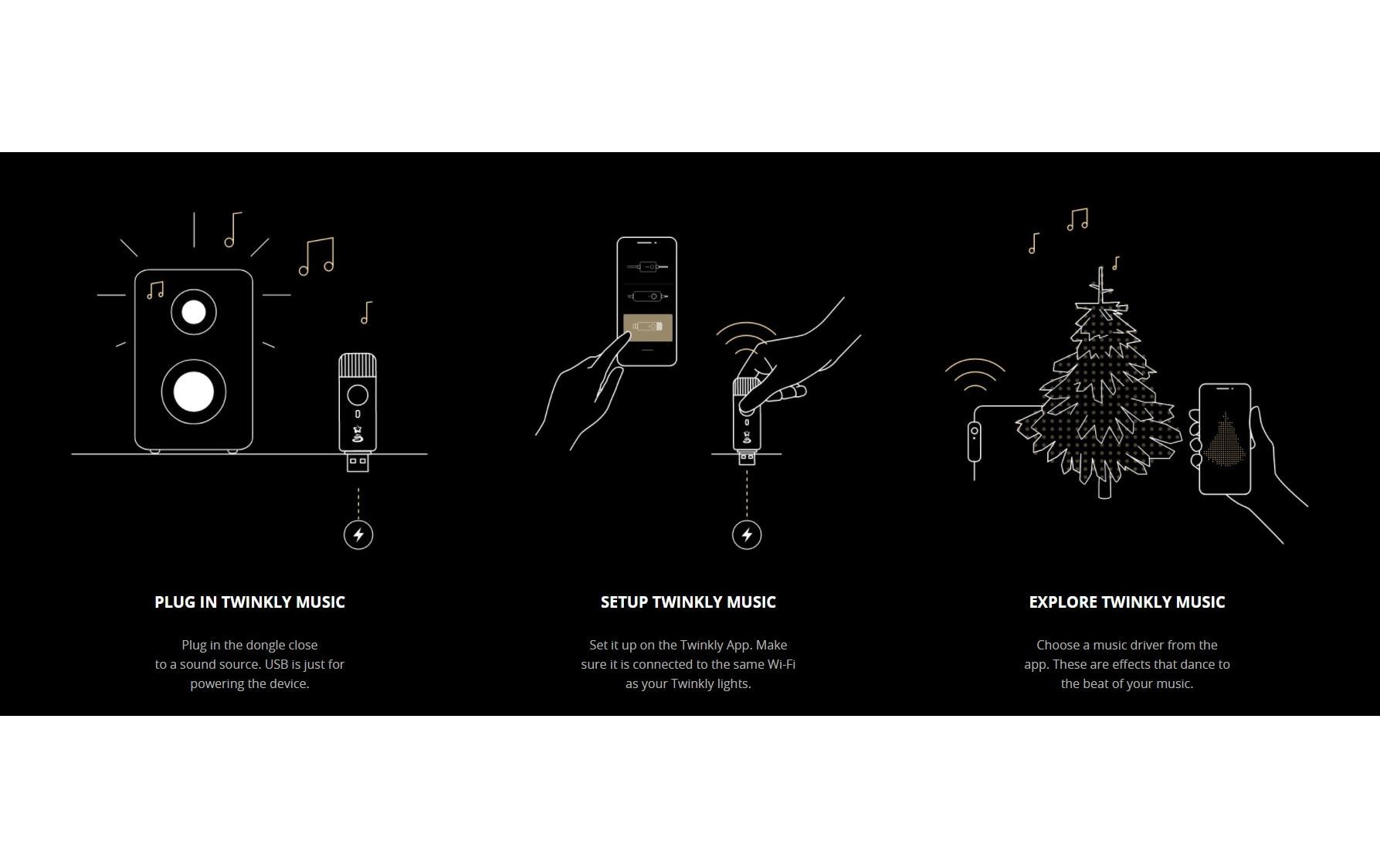 Twinkly USB Music Dongle Schwarz