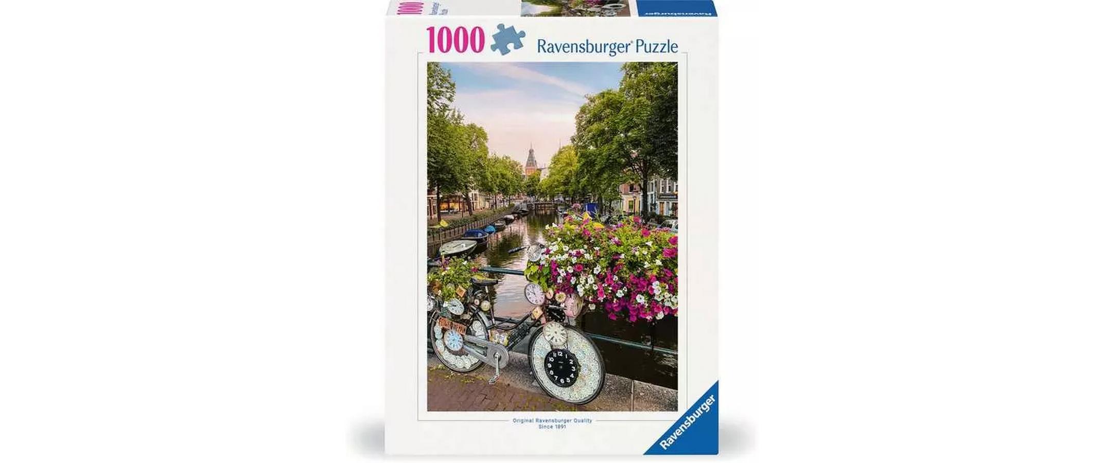 Ravensburger Puzzle Fahrrad und Blumen in Amsterdam 1000 Teile