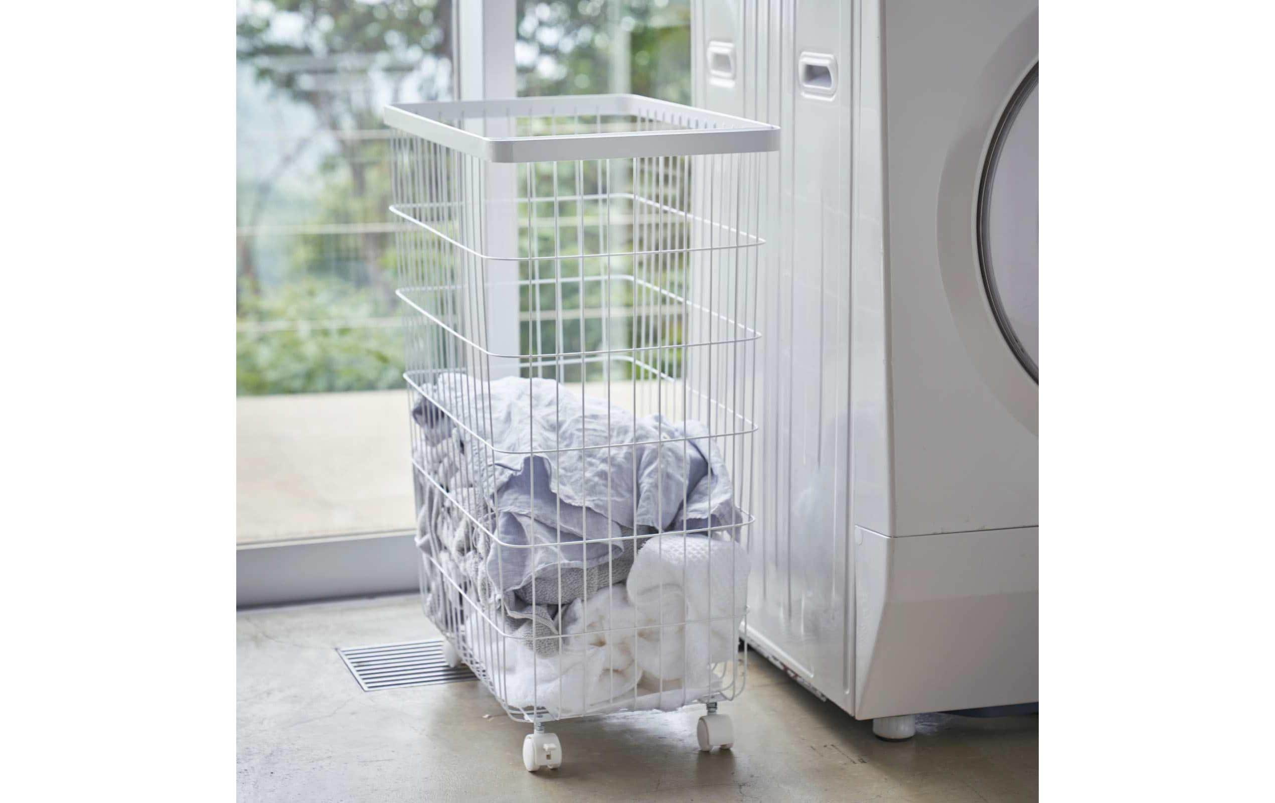 Yamazaki Wäschekorb Tower 50 l, Weiss