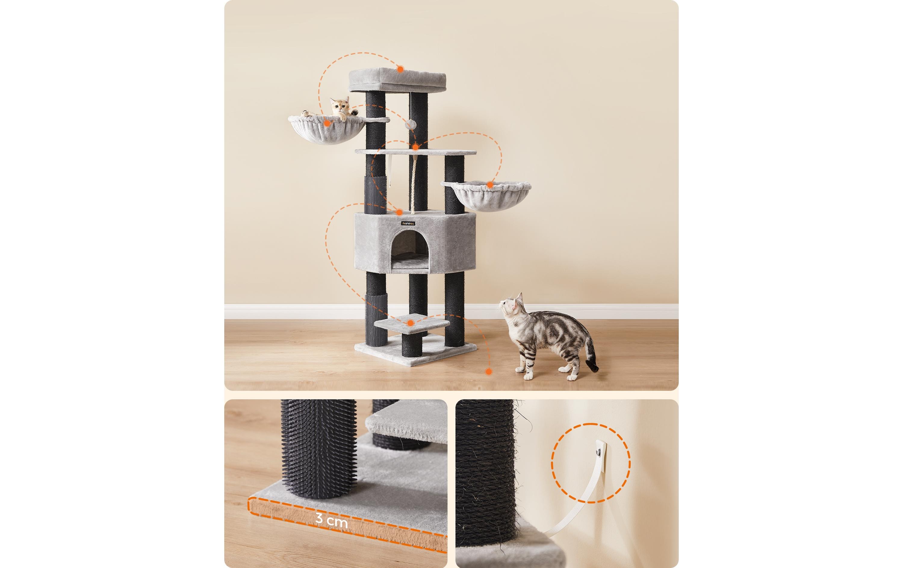 Feandrea Kratzbaum für grosse Katzen 160 cm, Schwarz