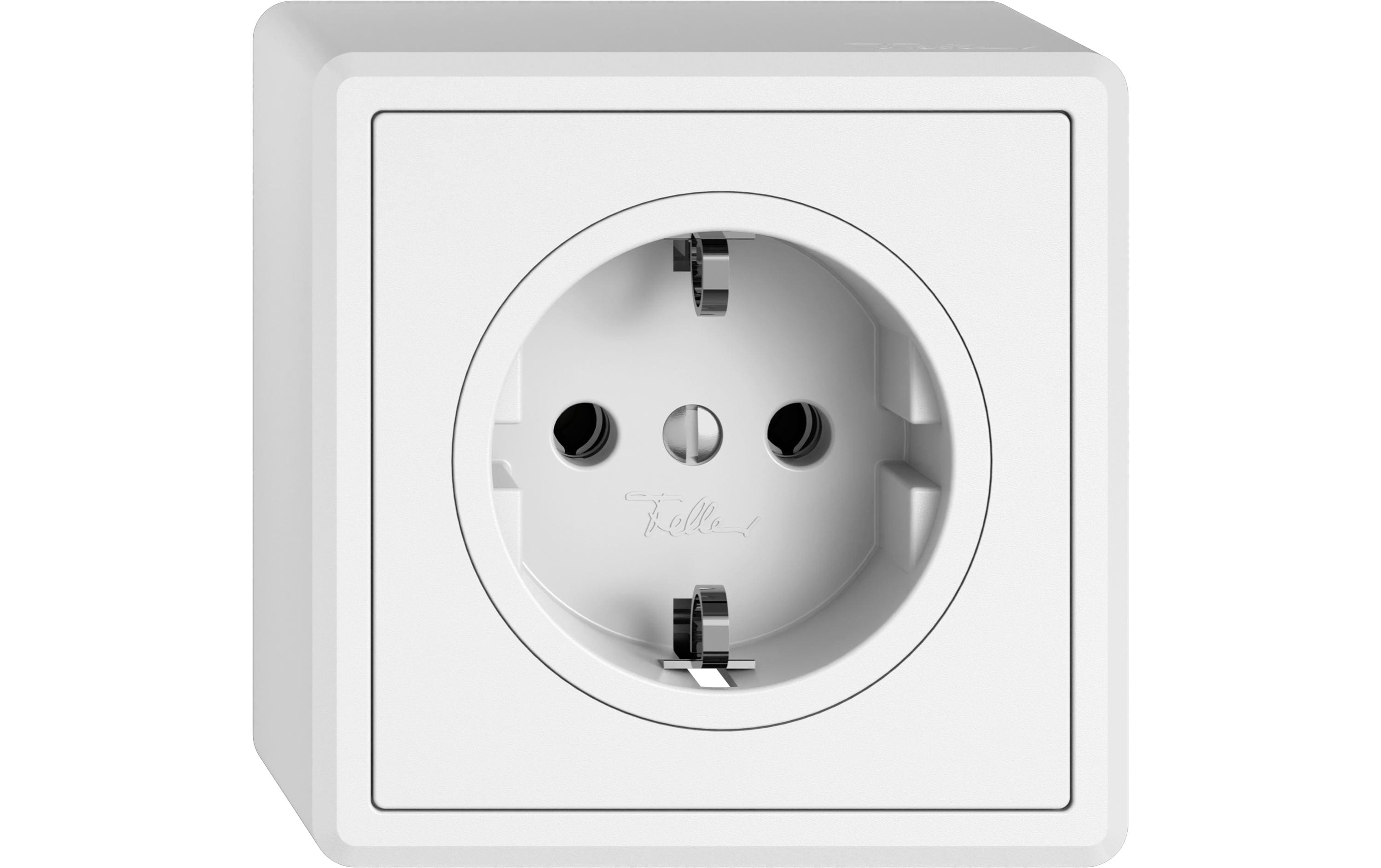 Feller EDIZIOliv AP-Steckdose 1 x Schuko, Weiss