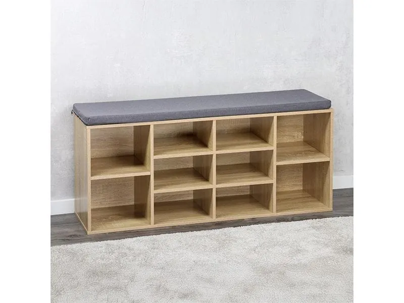Kesper Schuhschrank mit Sitzkissen Holz natur 103.5 x 29.5 x 48 cm Kesper Schuhschrank mit Sitzkissen Holz natur 103.5 x 29.5 x 48 cm